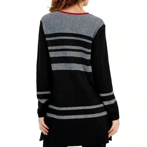 Kasper Edge To Edge Plaid Open-Front Cardigan. Size L. Lots of stretch. - Picture 2 of 12